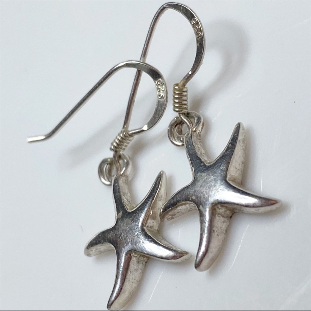 Sterling Silver 925 ATI Dangle Starfish Earrings - Picture 6 of 6